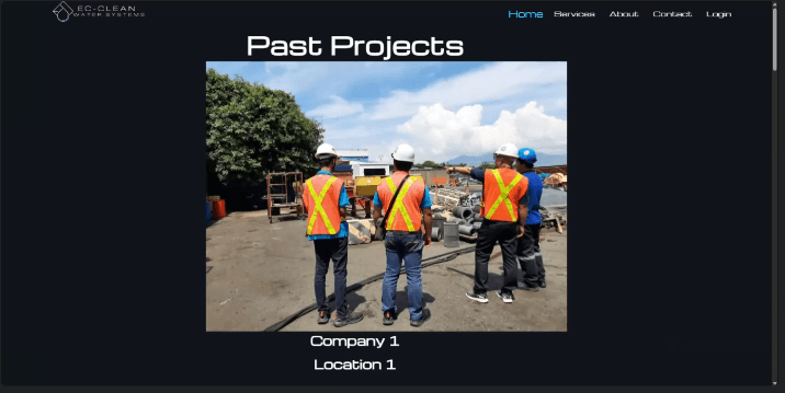 Homepage showcasing completed field projects.